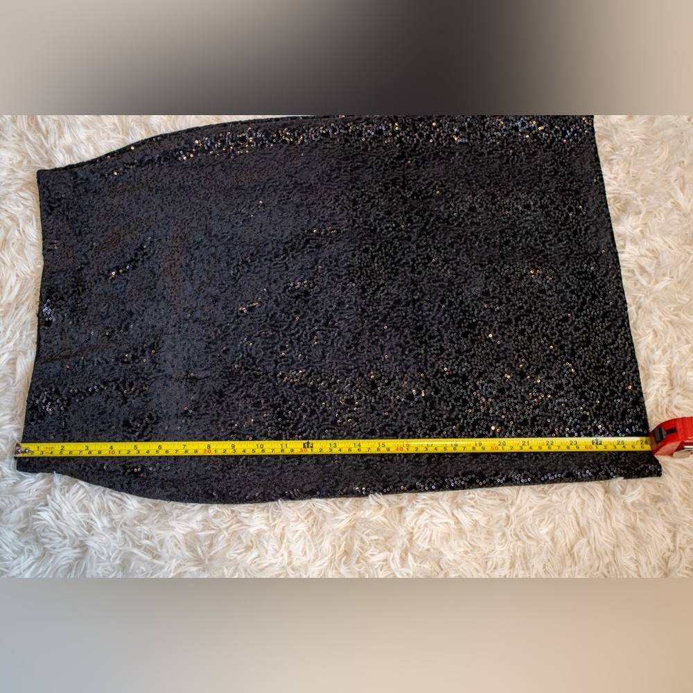 NWT Elegant Chic Black Knee-Length Sequin Pull-On Pencil Women’s Skirt Sz 8/38 - Picture 10 of 11